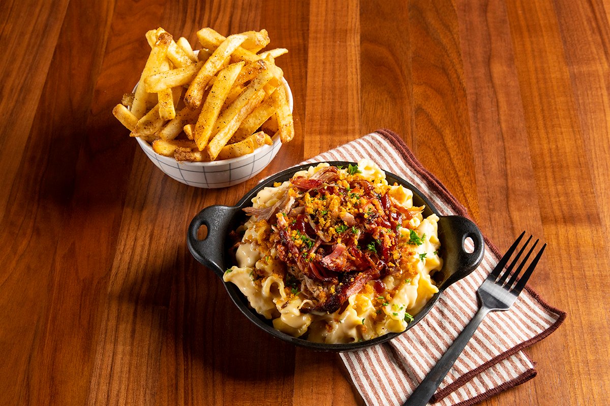 Pulled Pork Mac + Cheese