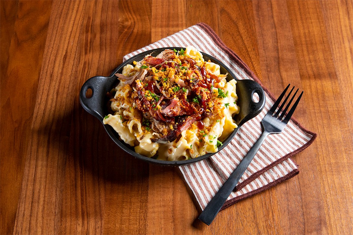 Pulled Pork Mac + Cheese